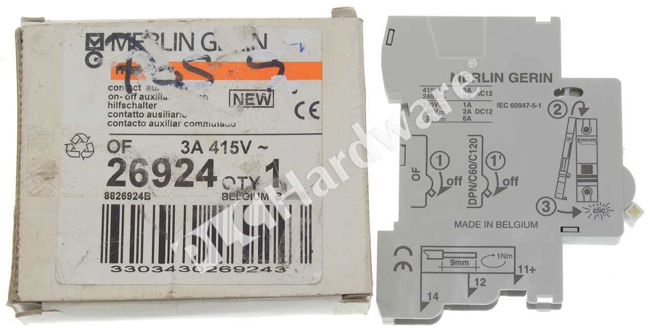 New Merlin Gerin 26924 Schneider Electric Auxiliary Contact 1 OC
