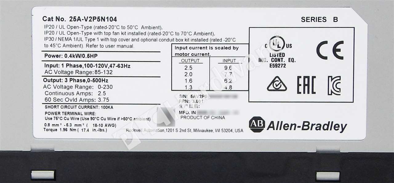 25A-V2P5N104/B 8