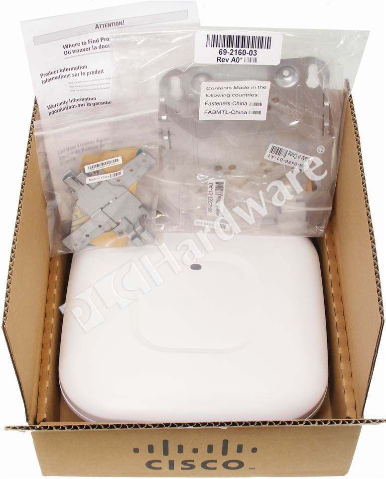 Cisco AIR-AP2702I-UX-WLC Access Point Wireless | 1300 Mbit/s, PoE, Bianco | Soluzione Rete Aziendale Indoor