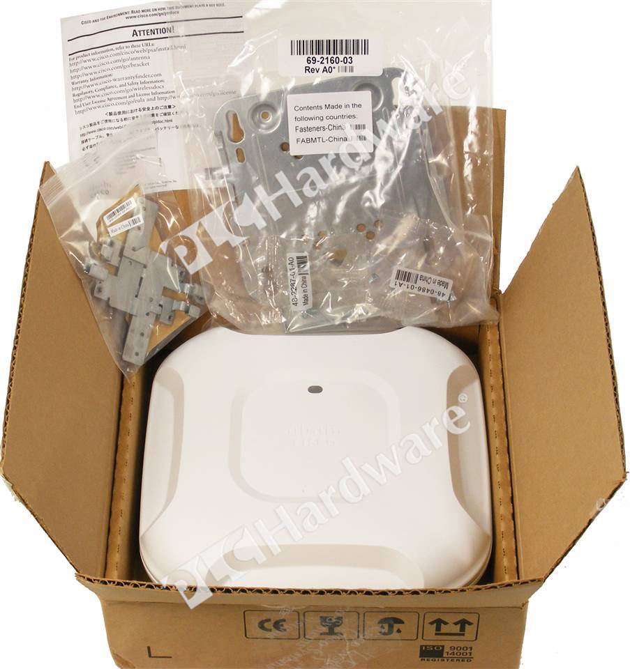 Lot Of 5 Cisco AIR-CAP3702I-A-K9 Dual-Band Wireless Access Points W/ Brackets – Used