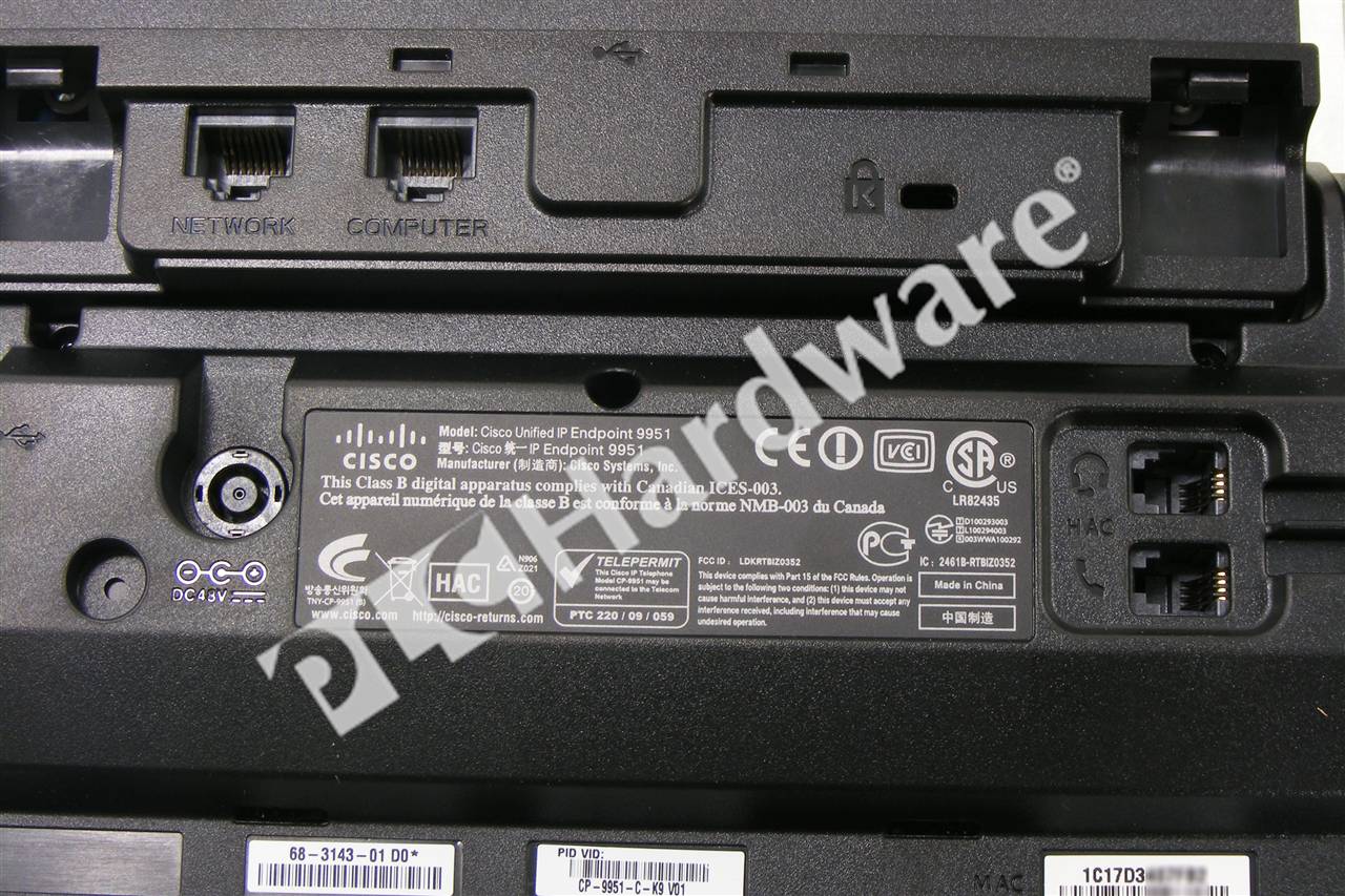 Plc Hardware Cisco Cp 9951 C K9 Used In Plch Packaging