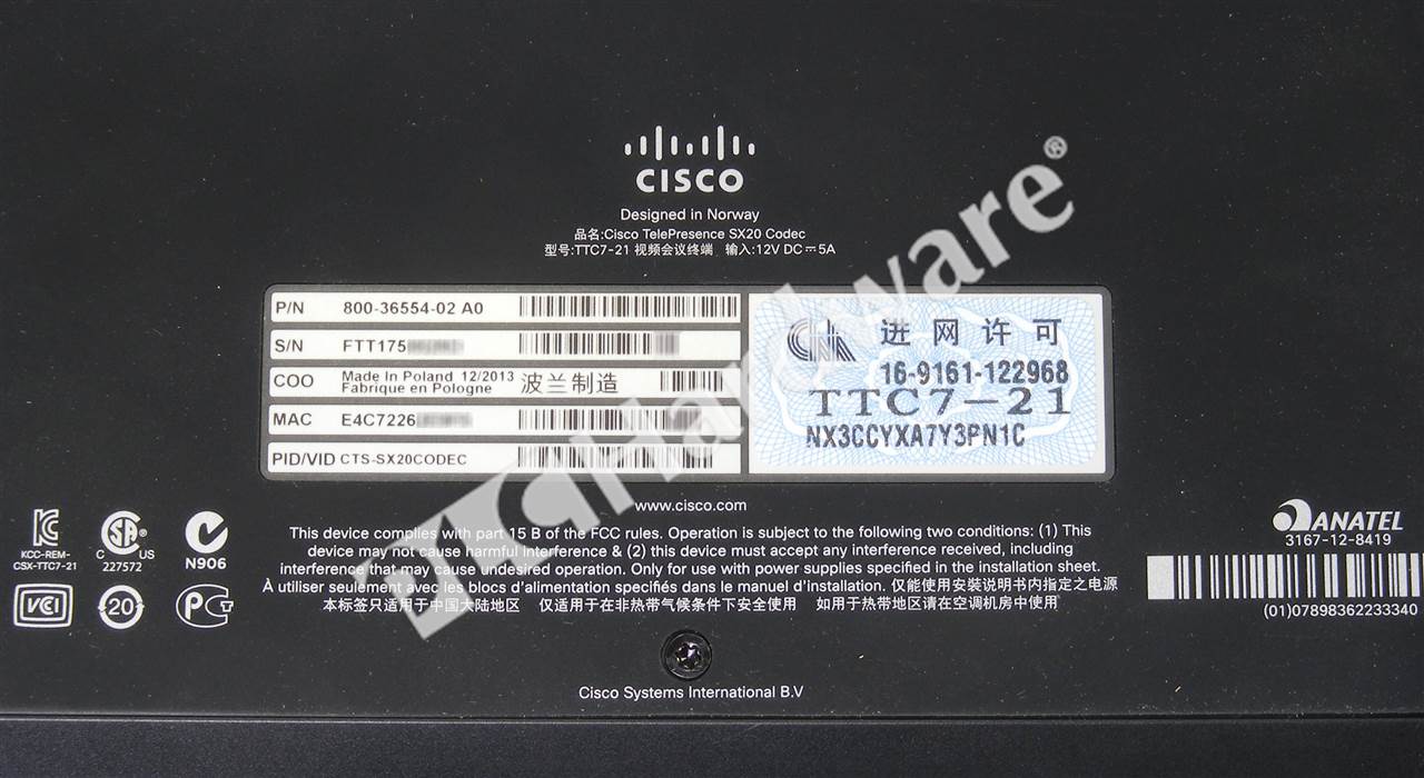CTS-SX20-PHD12X-K9 7