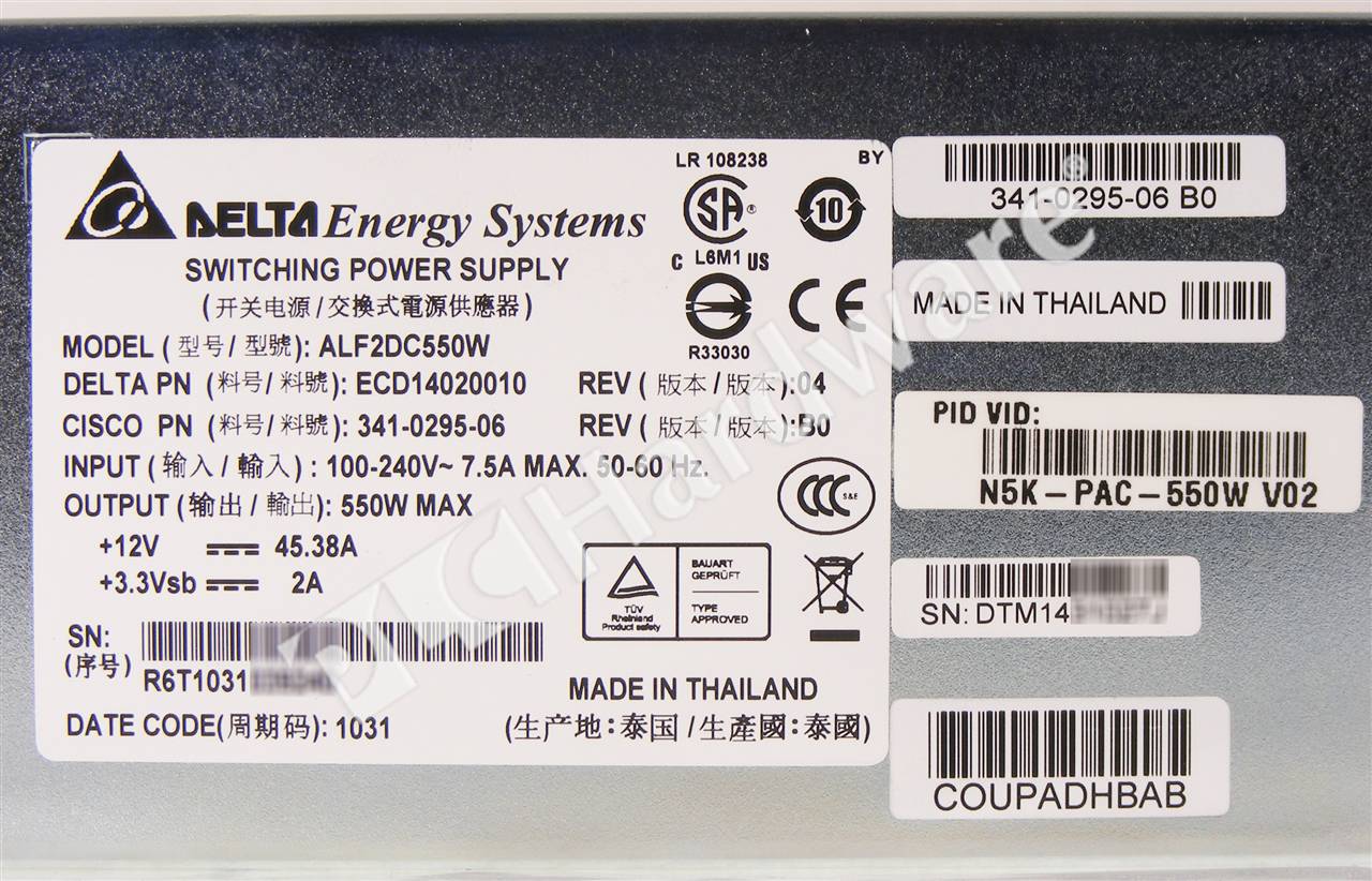 N5K-PAC-550W= 5