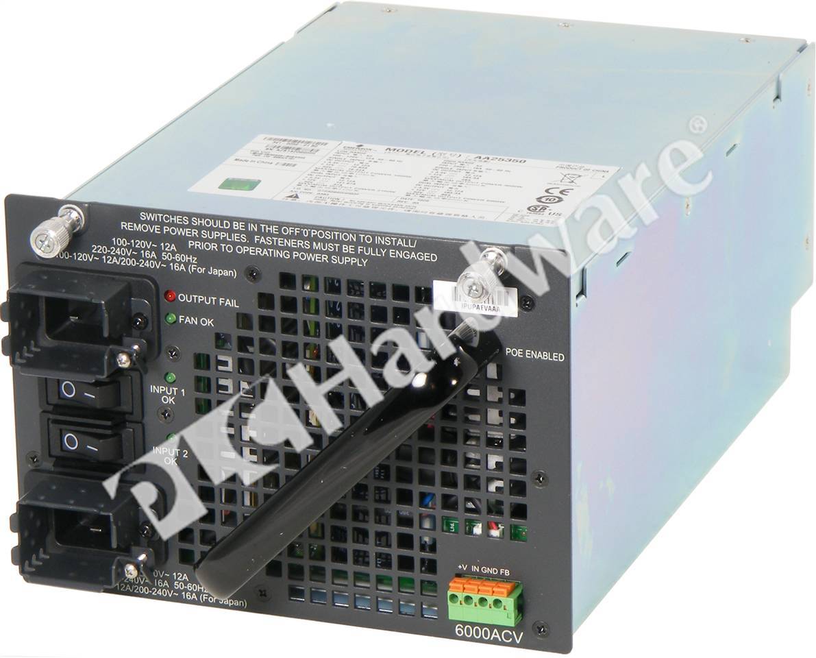 PLC Hardware: Cisco PWR-C45-6000ACV/2 Catalyst 4500 6000W Secondary AC PS