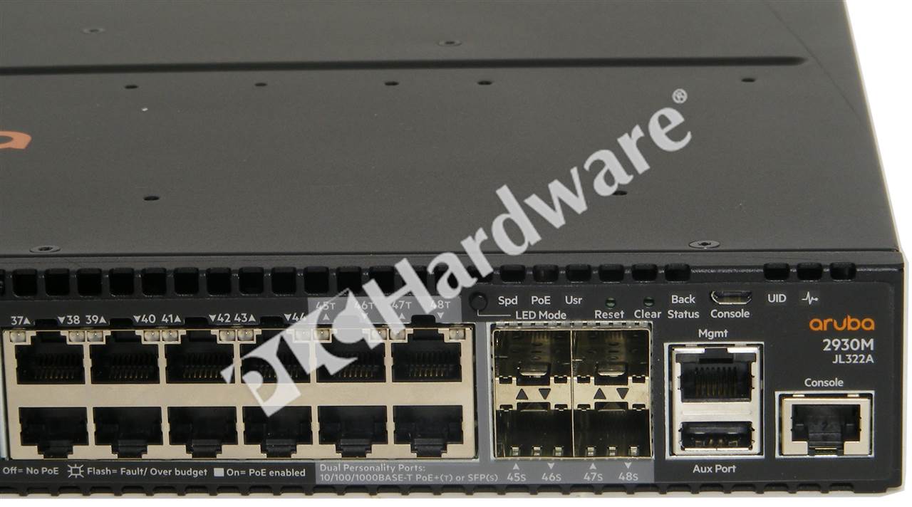 PLC Hardware: HP JL322A Aruba 2930M Switch, 44-GE PoE+, 4-GE/SFP 