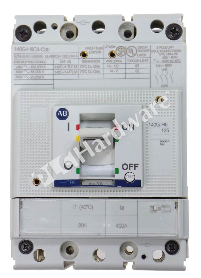 PLC Hardware - Allen Bradley 140G-H6C3-C30 Series A, Used PLCH Packaging