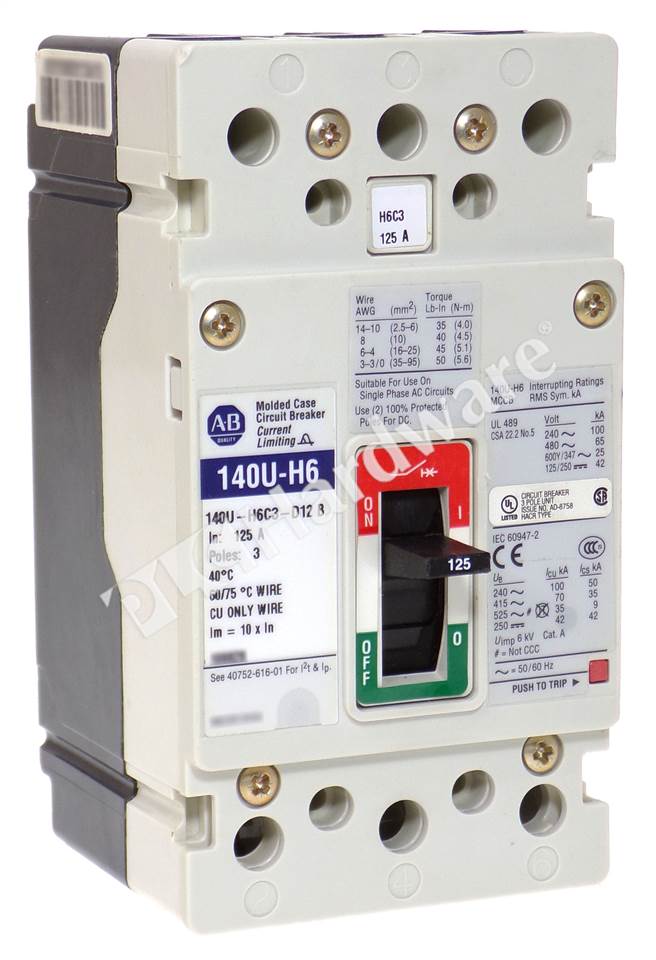PLC Hardware - Allen Bradley 140U-H6C3-D12 Series B, Used PLCH Packaging