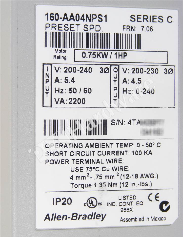 160-AA04NPS1/C 6