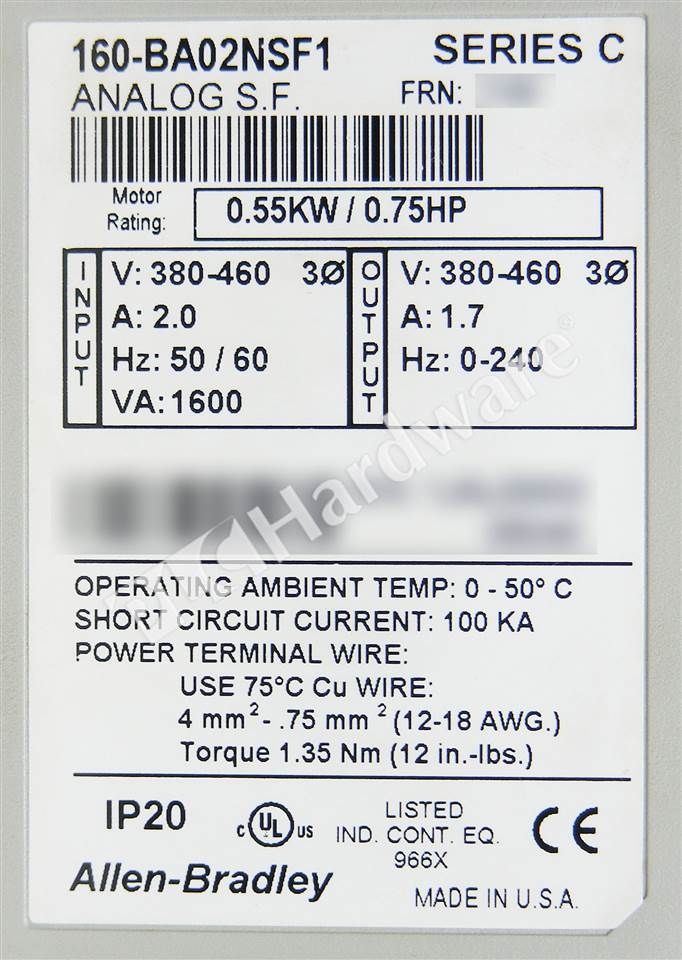 160-BA02NSF1/C 8