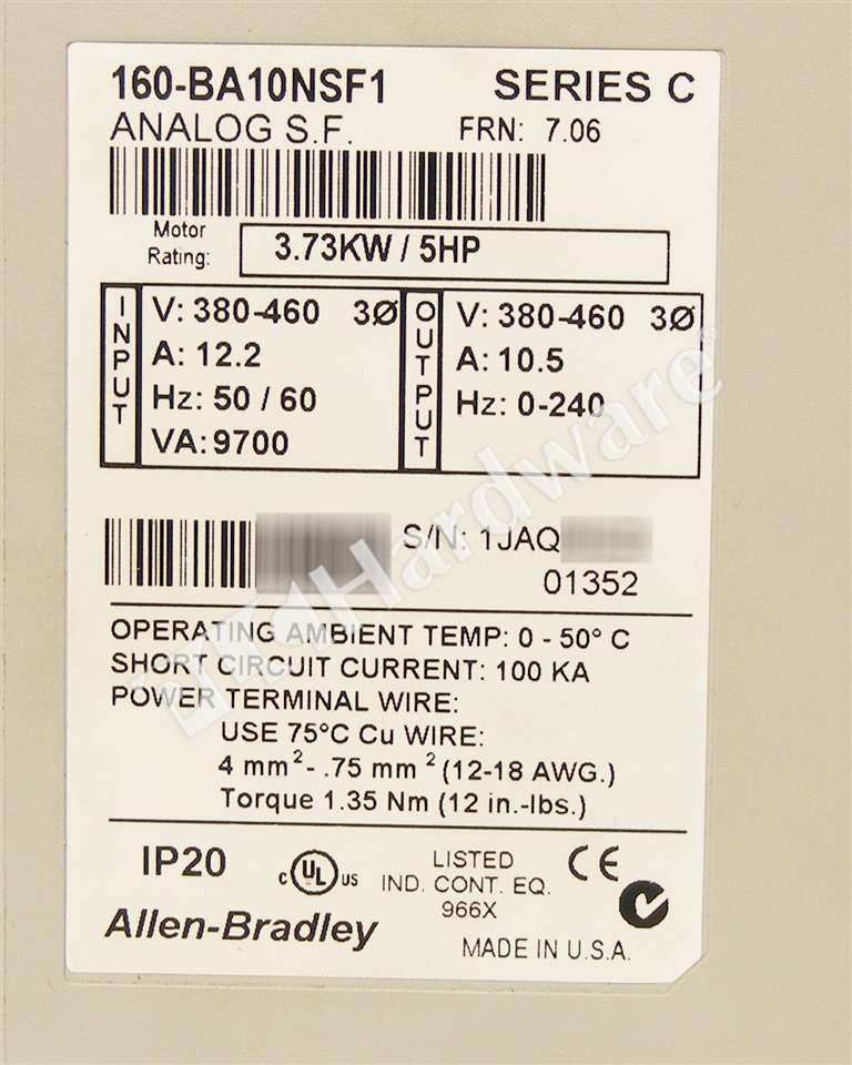 160-BA10NSF1/C 3