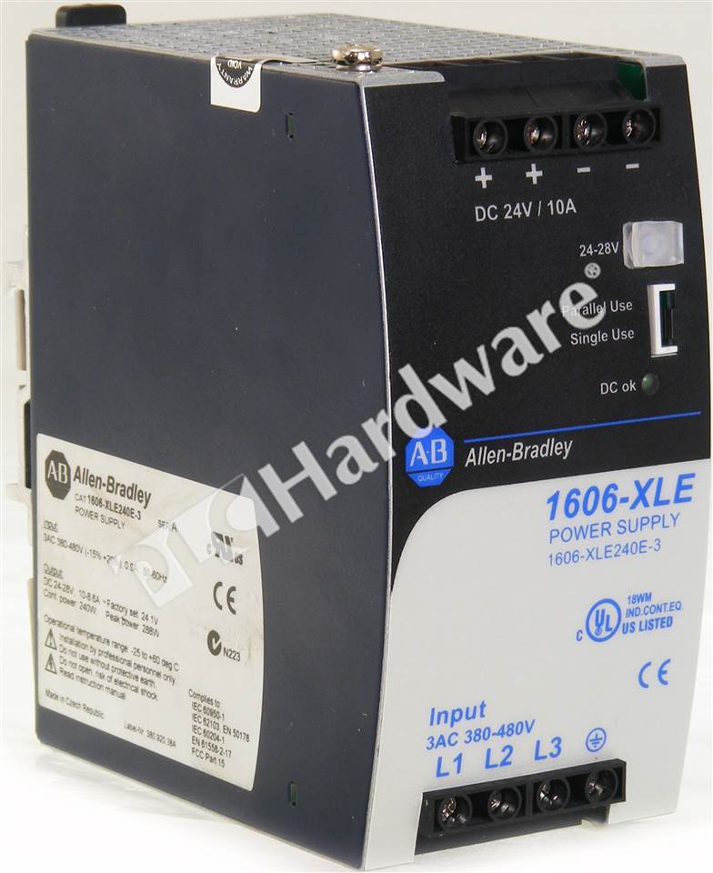 PLC Hardware Allen Bradley 1606XLE240E3 Series A, Used PLCH Packaging