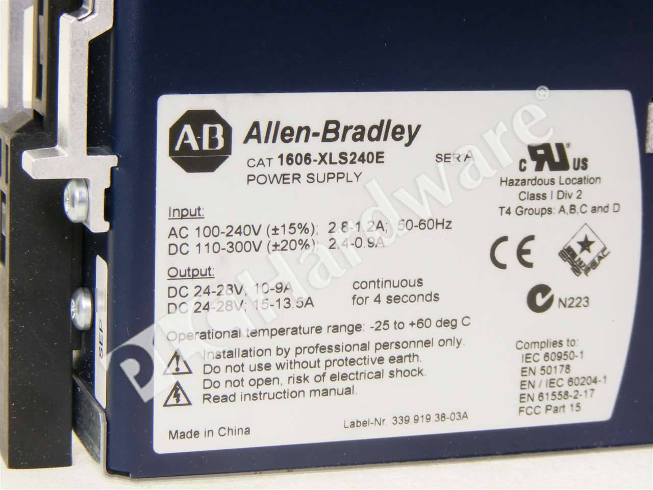 PLC Hardware - Allen Bradley 1606-XLS240E Series A, Used PLCH