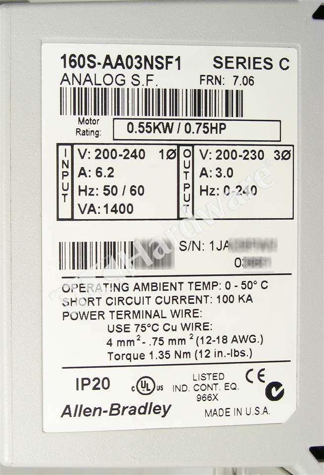 160S-AA03NSF1/C 3