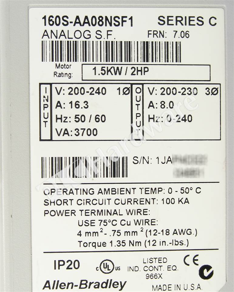 160S-AA08NSF1/C 5