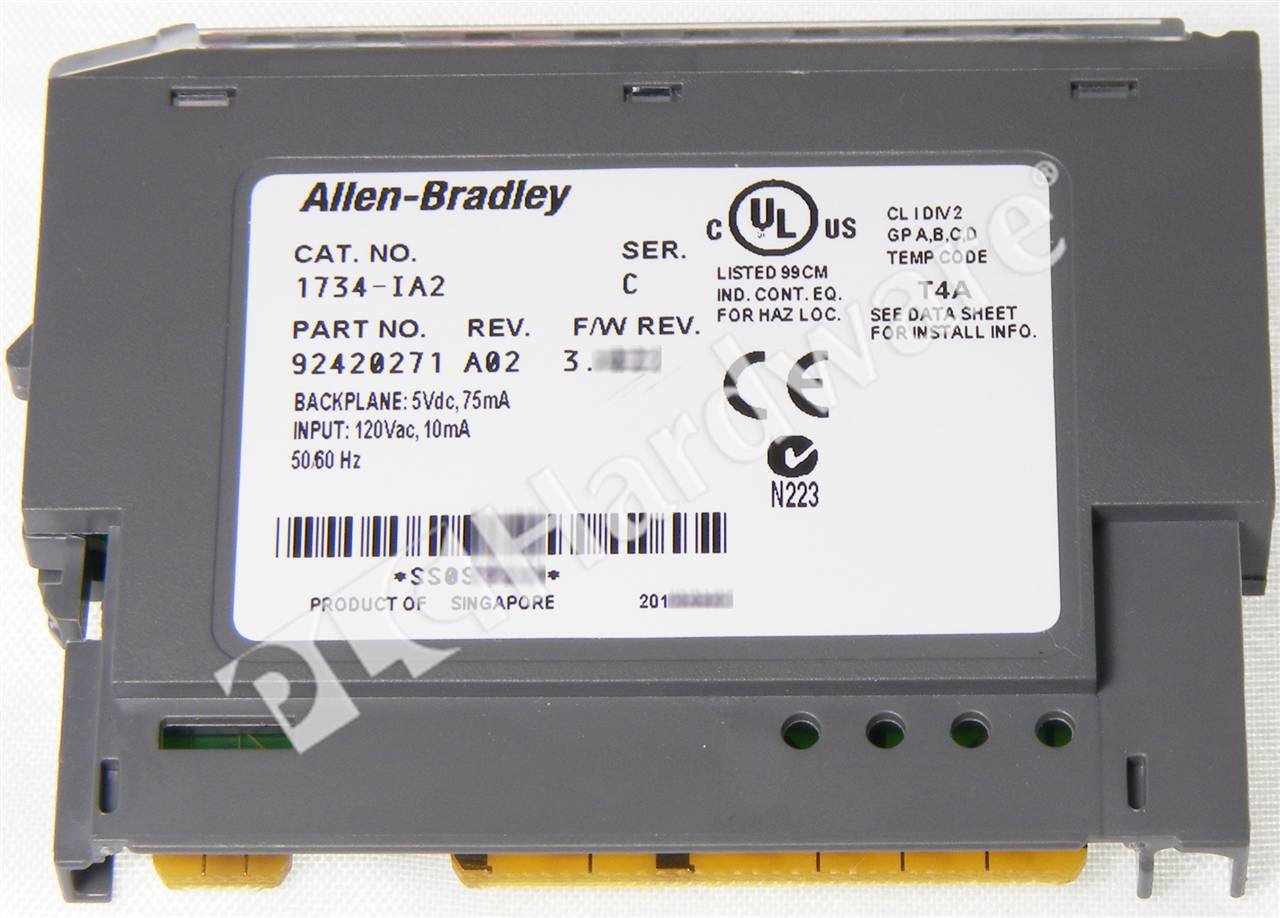 PLC Hardware - Allen Bradley 1734-IA2 Series C, Used in PLCH Packaging