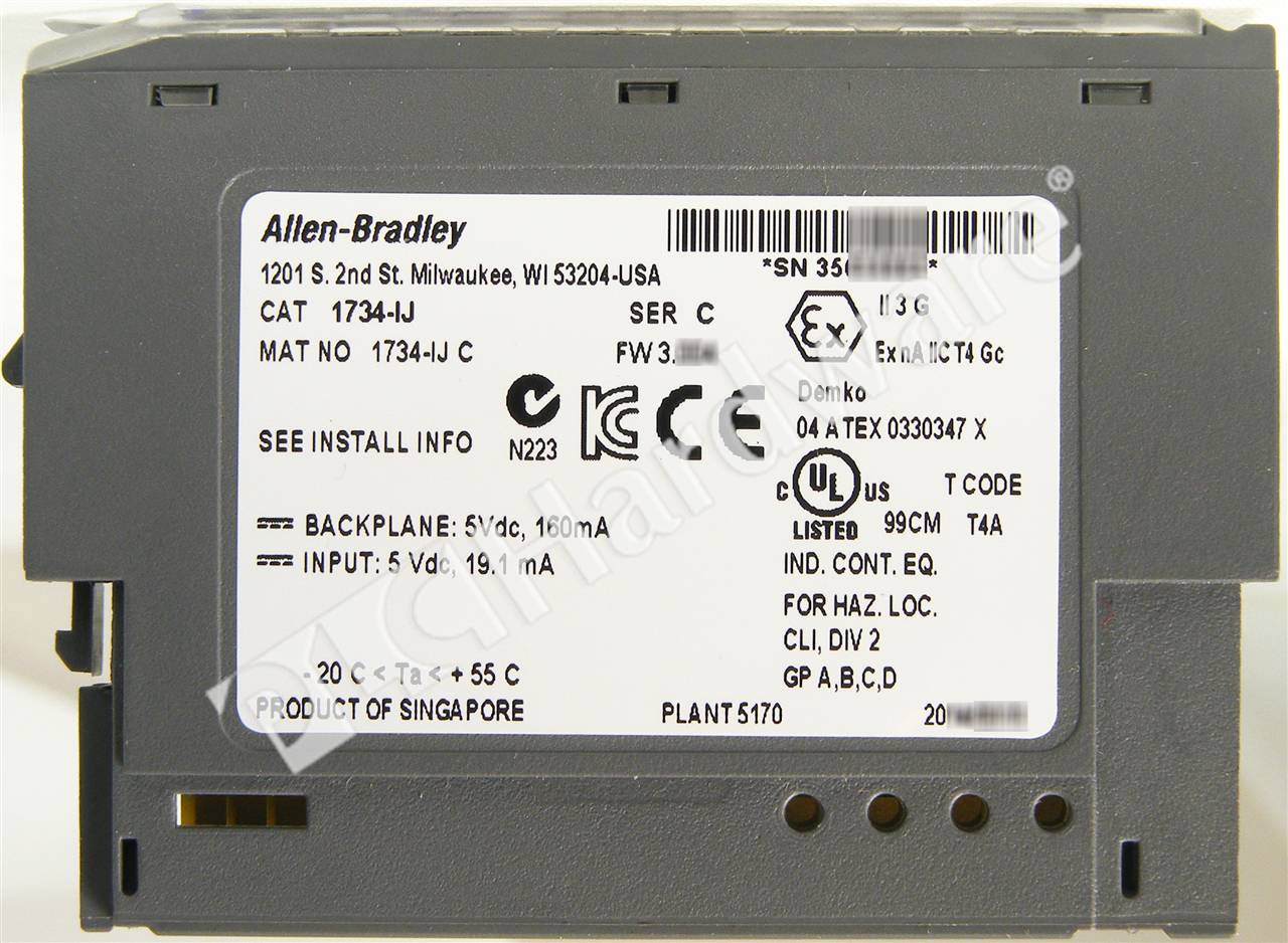 PLC Hardware - Allen Bradley 1734-IJ, Used PLCH Packaging