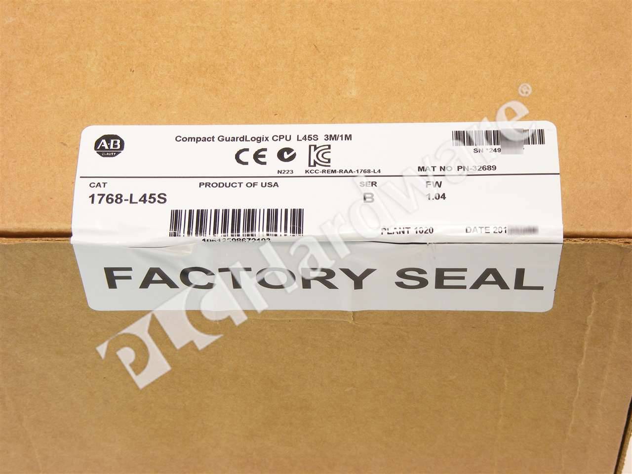 PLC Hardware: Allen-Bradley 1768-L45S Compact GuardLogix Processor 3MB&1MB