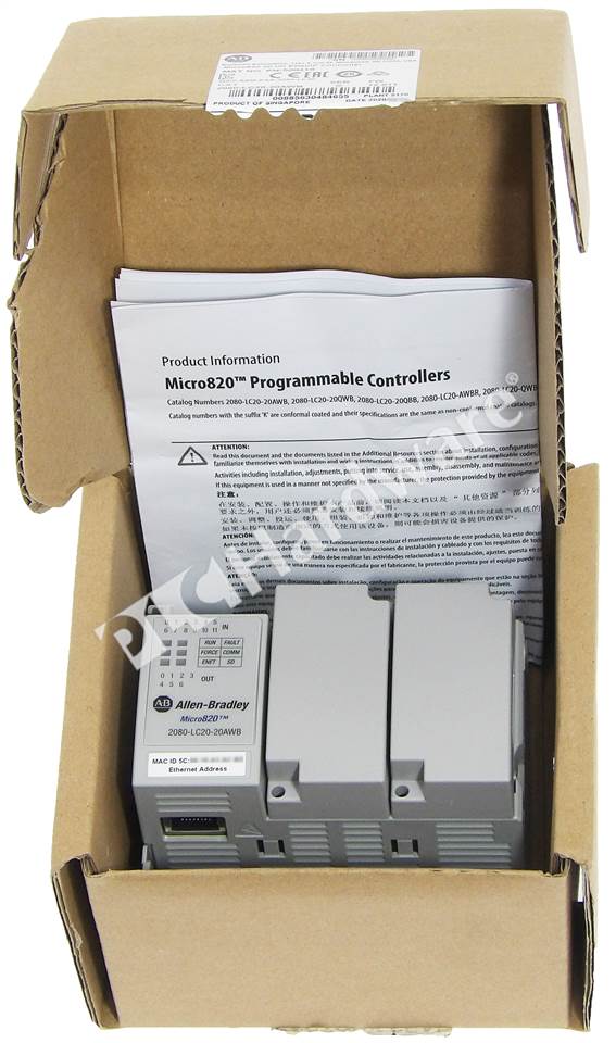 PLC Hardware AllenBradley 2080LC2020AWB Micro820 Controller, 20P, DC