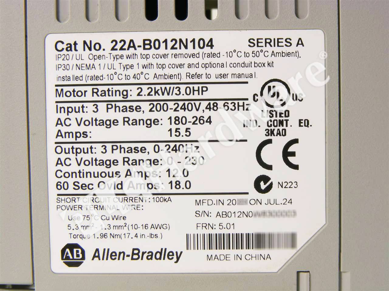 22A-B012N104 7