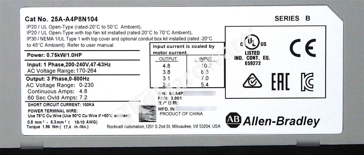 25A-A4P8N104 7
