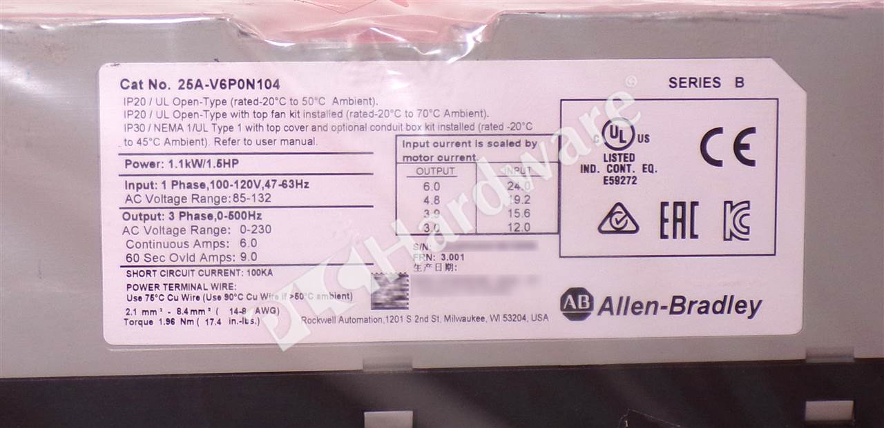 25A-V6P0N104 6