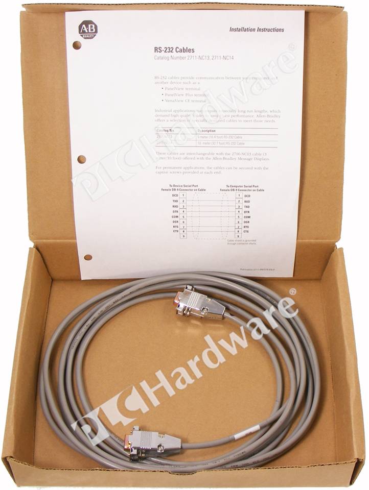 PLC Hardware: Allen-Bradley 2711-NC13 Cable 9-pin for PanelView