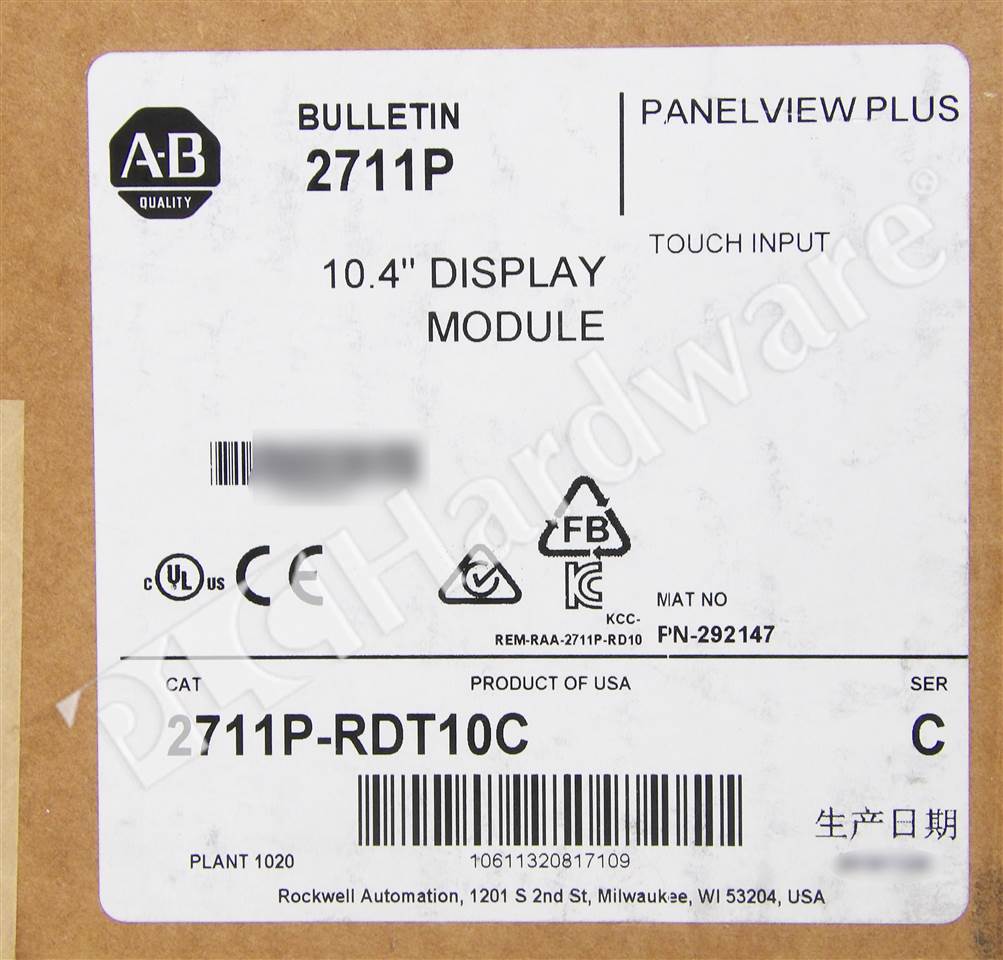 PLC Hardware - Allen Bradley 2711P-RDT10C Series C, Surplus Open Pre-owned