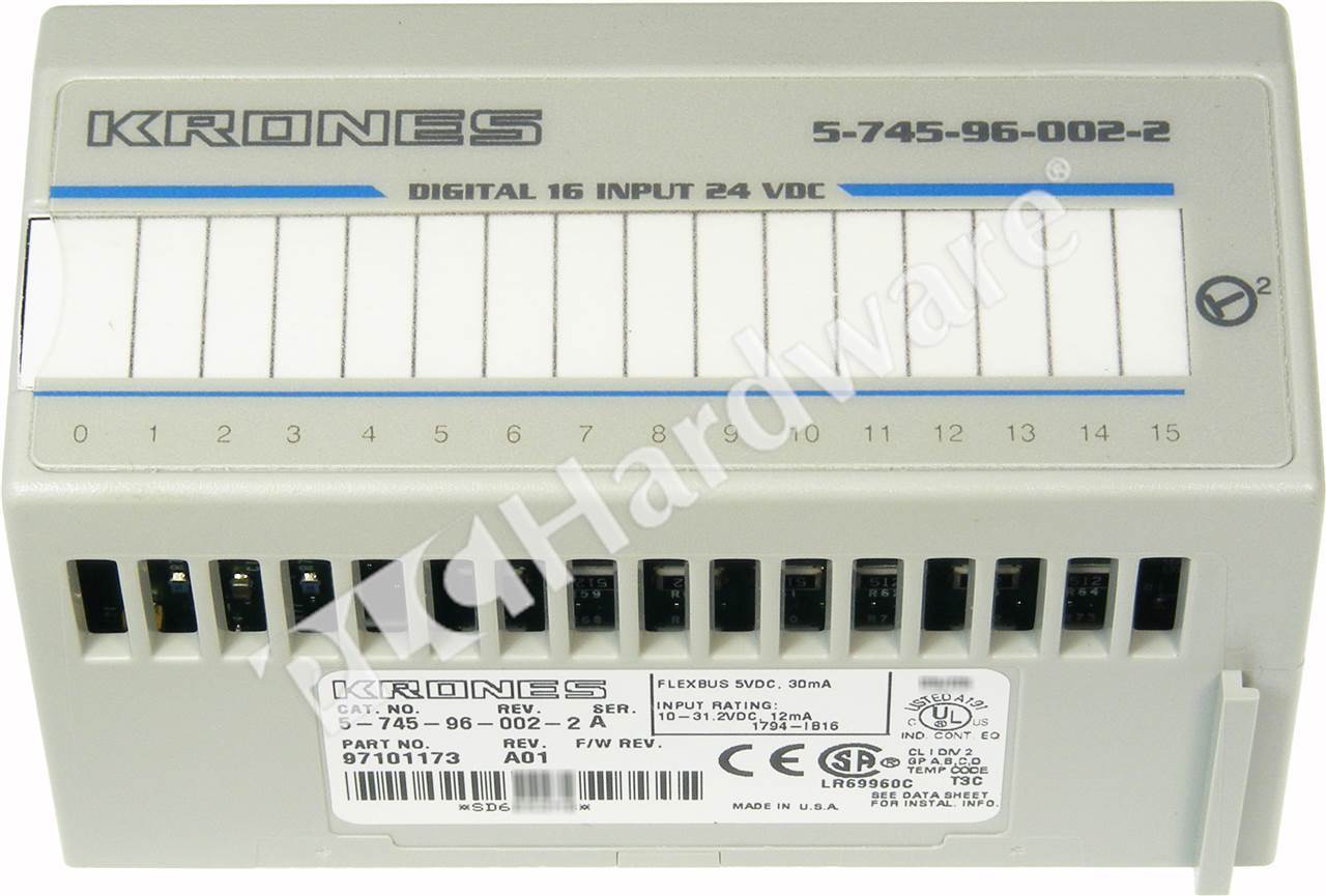 Krones 5 745 96 002 7 /A Flex I/O Terminal Base Unit 3 Wire Screw Cage