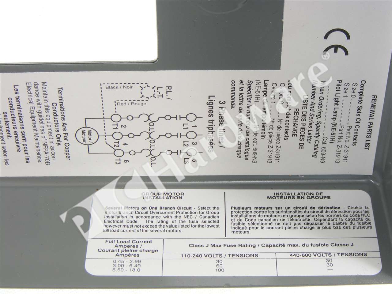 PLC Hardware - Allen Bradley 609-AAW, Used PLCH Packaging