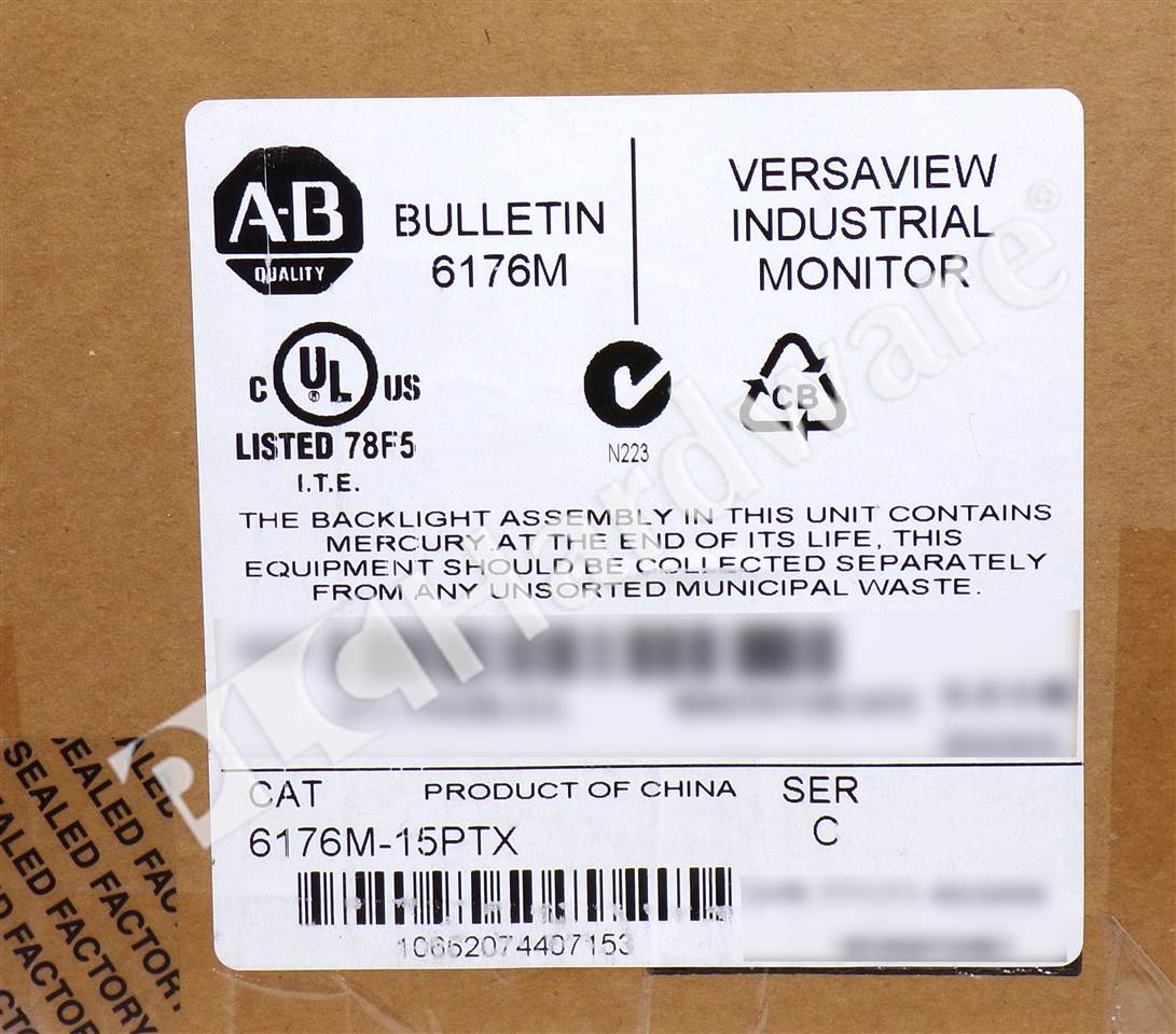 PLC Hardware: Allen-Bradley 6176M-15PT VersaView 1550M Monitor, Touch