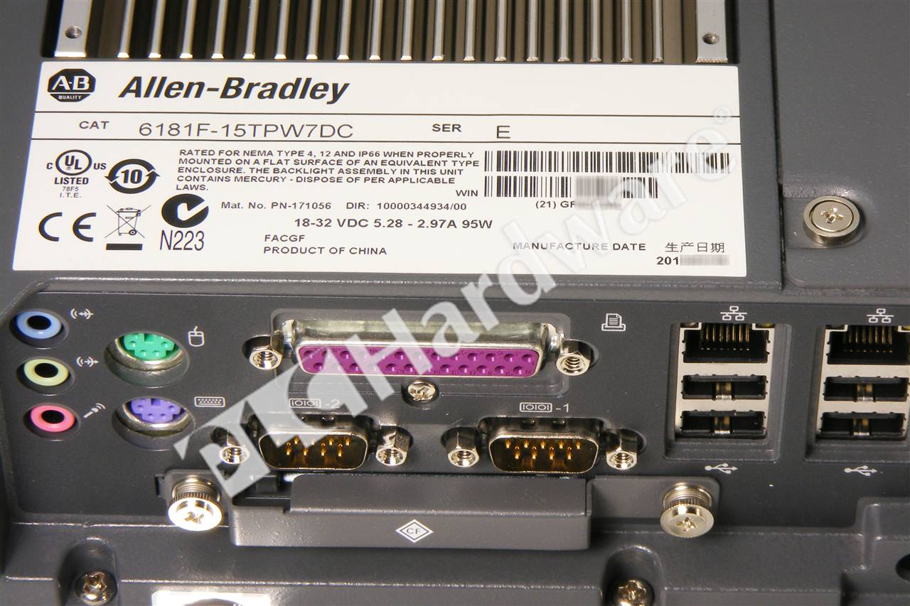 PLC Hardware: Allen-Bradley 6181F-15TPW7DC Integrated Display Computer