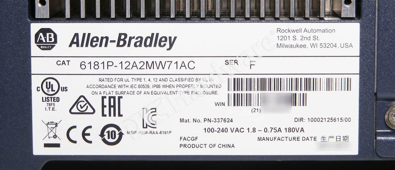 6181P-12A2MW71AC/F 7