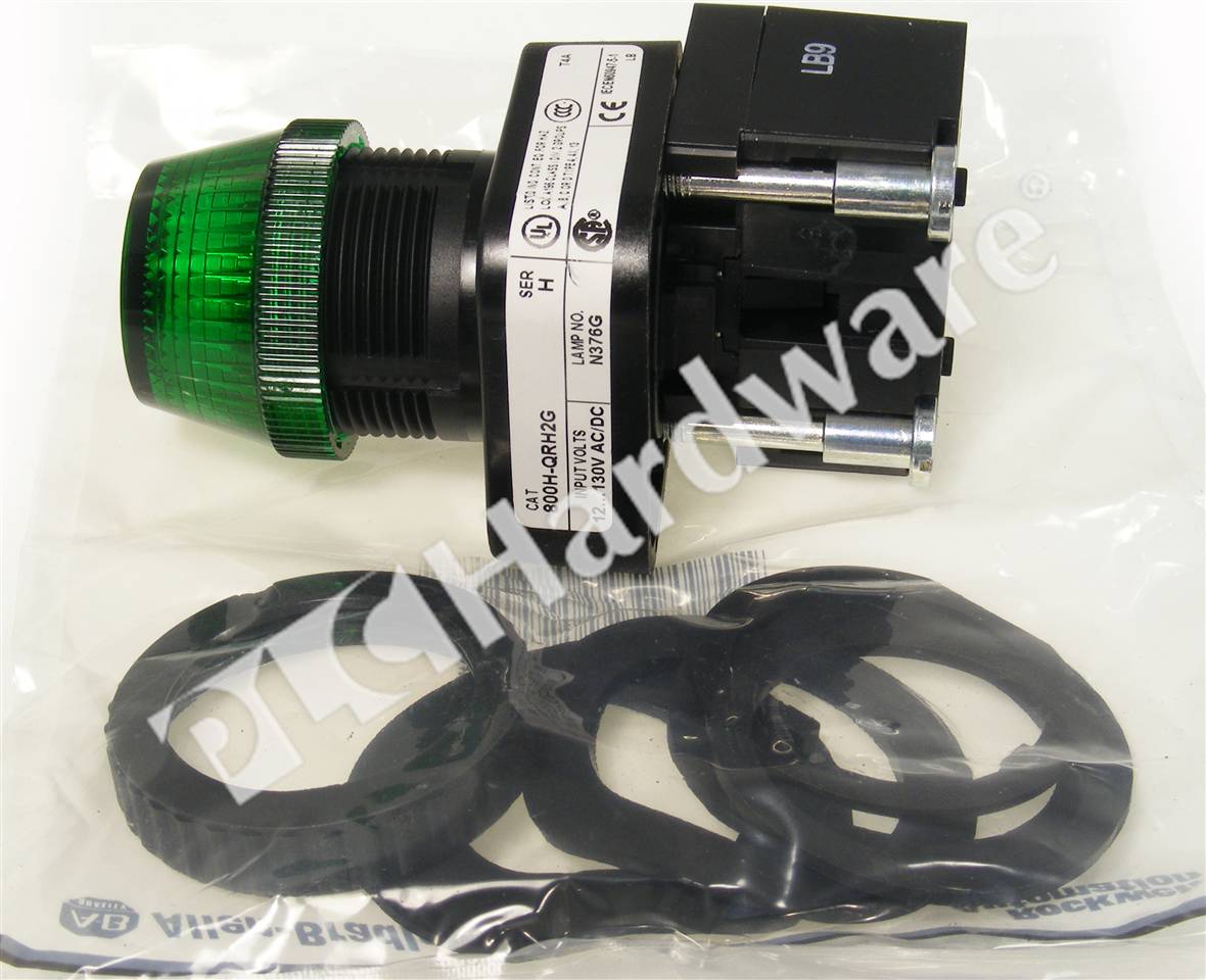 PLC Hardware: Allen-Bradley 800H-QRH2G 30.5mm Pilot Light, LED, Green ...