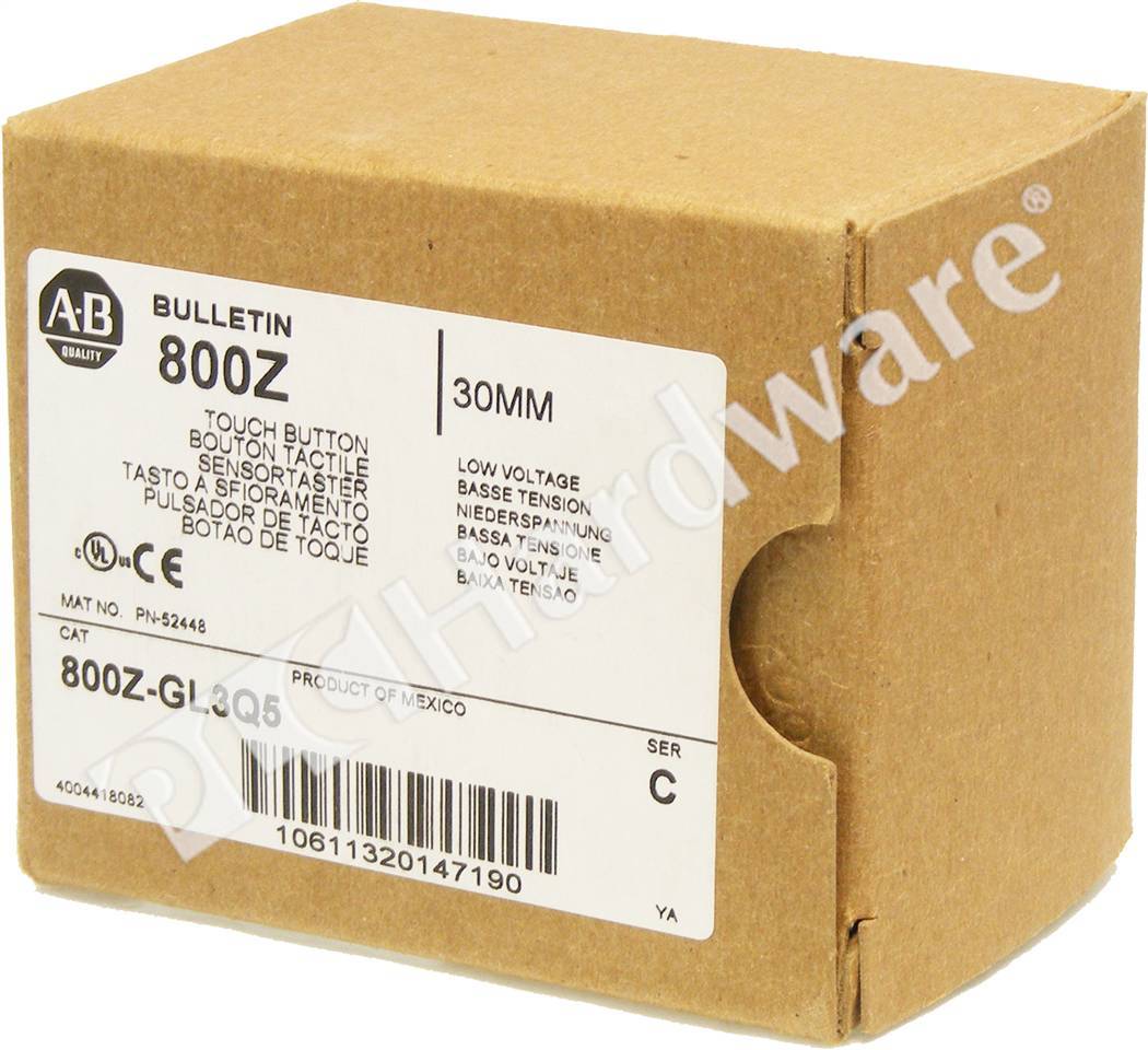 PLC Hardware: Allen Bradley 800Z-GL3Q5 30.5mm Momentary Touch Button
