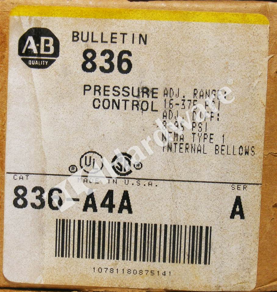 PLC Hardware: Allen-Bradley 836-A4A General Industrial Pressure Control
