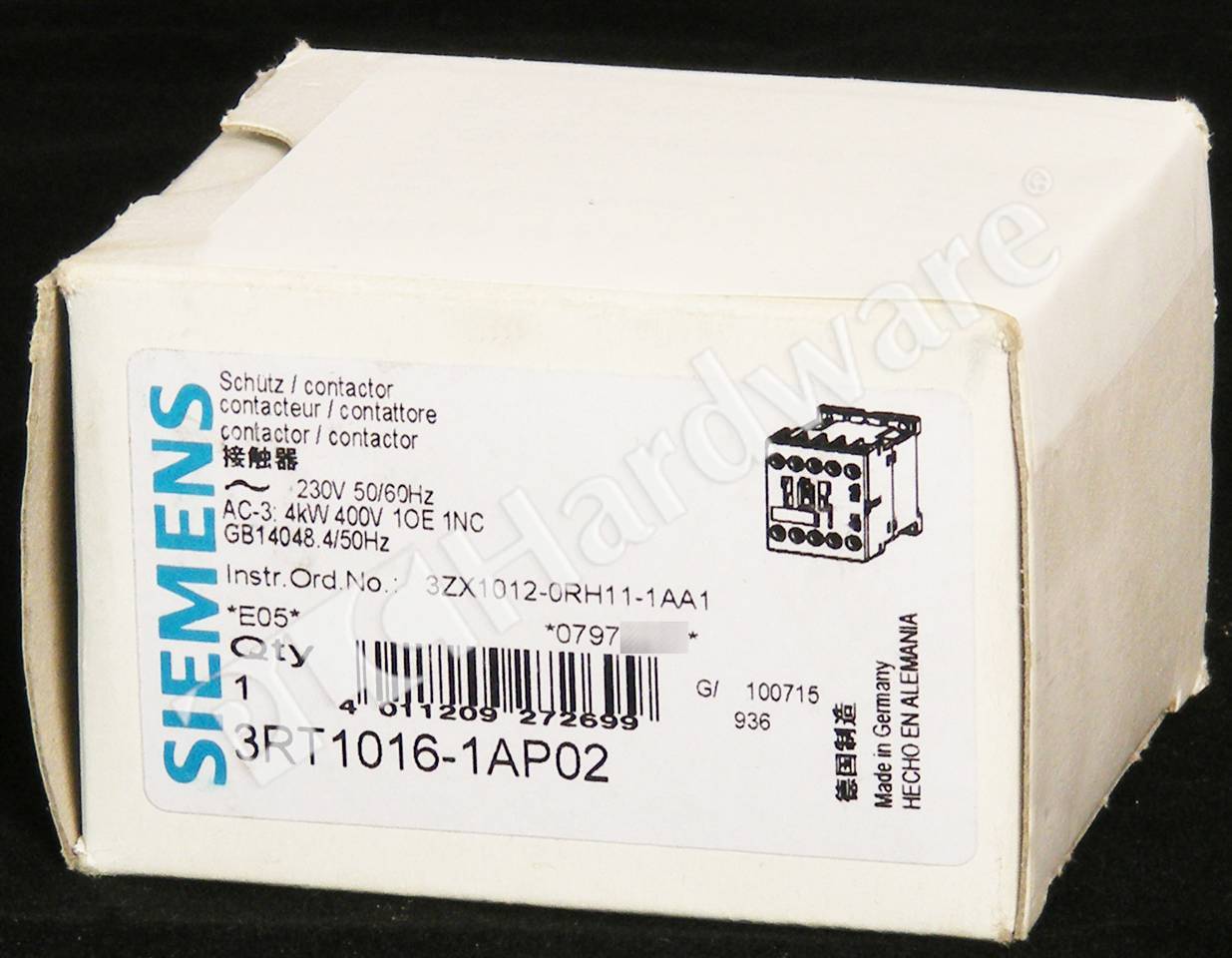 Siemens 3RT1016-1AP01 Nouveau 3RT1 016-1AP01 PLC Contacteur 3 Pôles 230VAC 1 NO