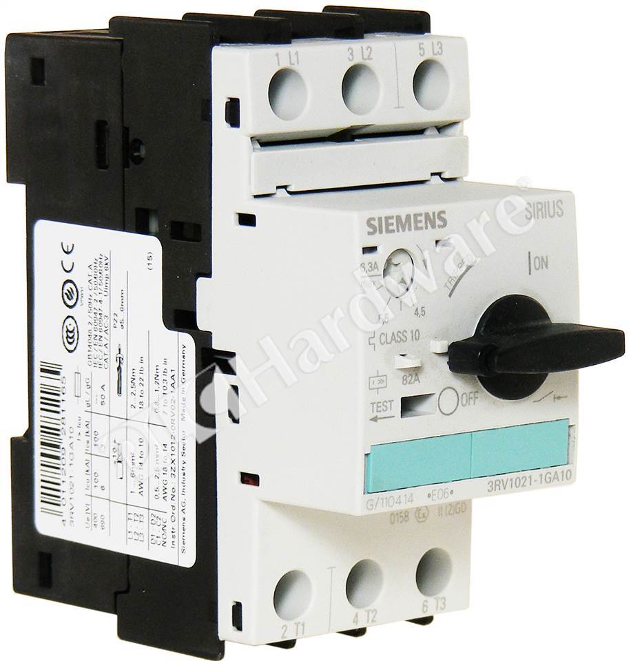 Siemens 3RV1021-1GA10 4.5-6.3A Circuit Breaker with 12 month warranty