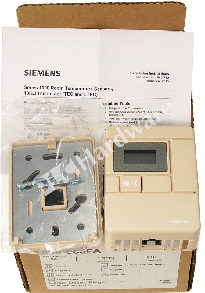 Siemens 540-680fa Rs540 Electronic Room Sensor Desert Beige Color for sale online 