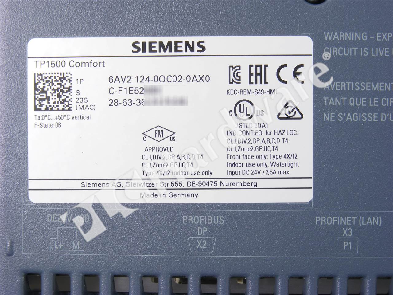 Av 6 1p. 6av2124-0qc02-0ax0. SIMATIC tp1500 Comfort. Панель Siemens 6av2124-0qc02-0ax1. SIMATIC HMI tp1500 Comfort.