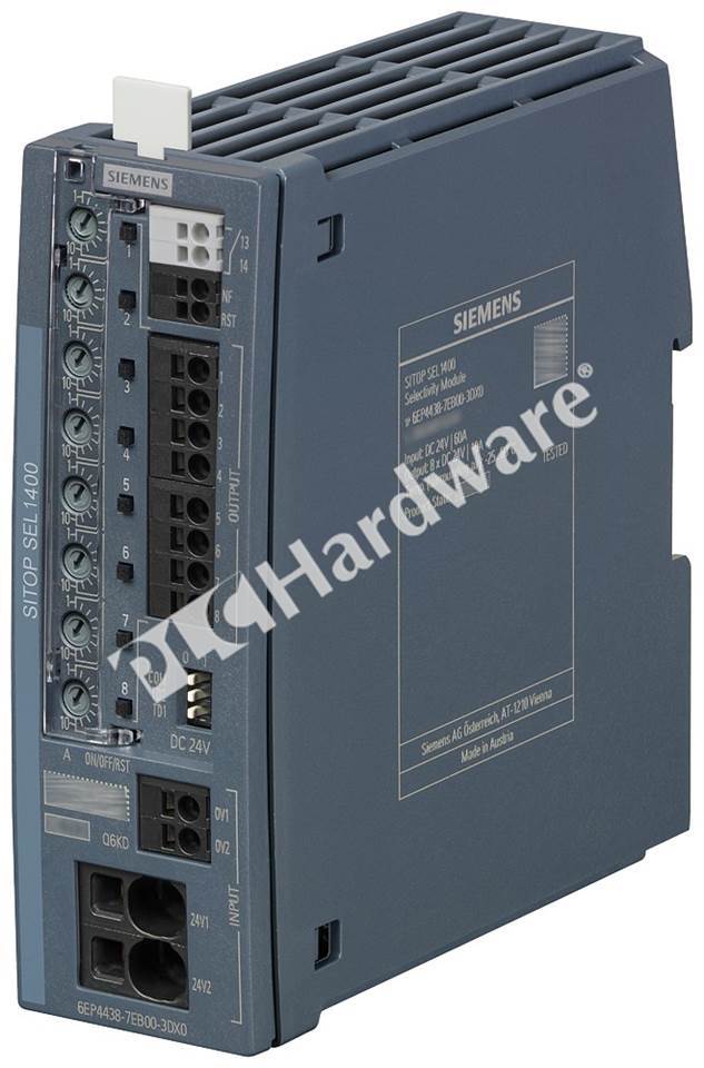 Selectivity Module Reset PLC Hardware: Siemens 6EP4438-7EB00-3DX0 SITOP SEL1400 Selectivity ...
