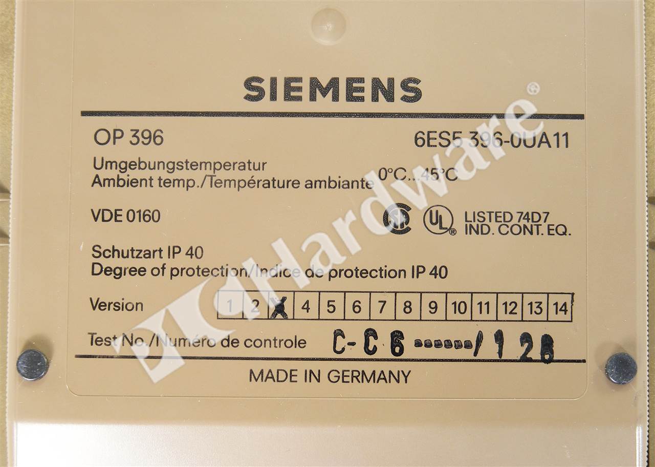 Panneau Opérateur SIEMENS SIMATIC S5 OP 396 6ES5 396-0UA11 - Occasion - Version 03