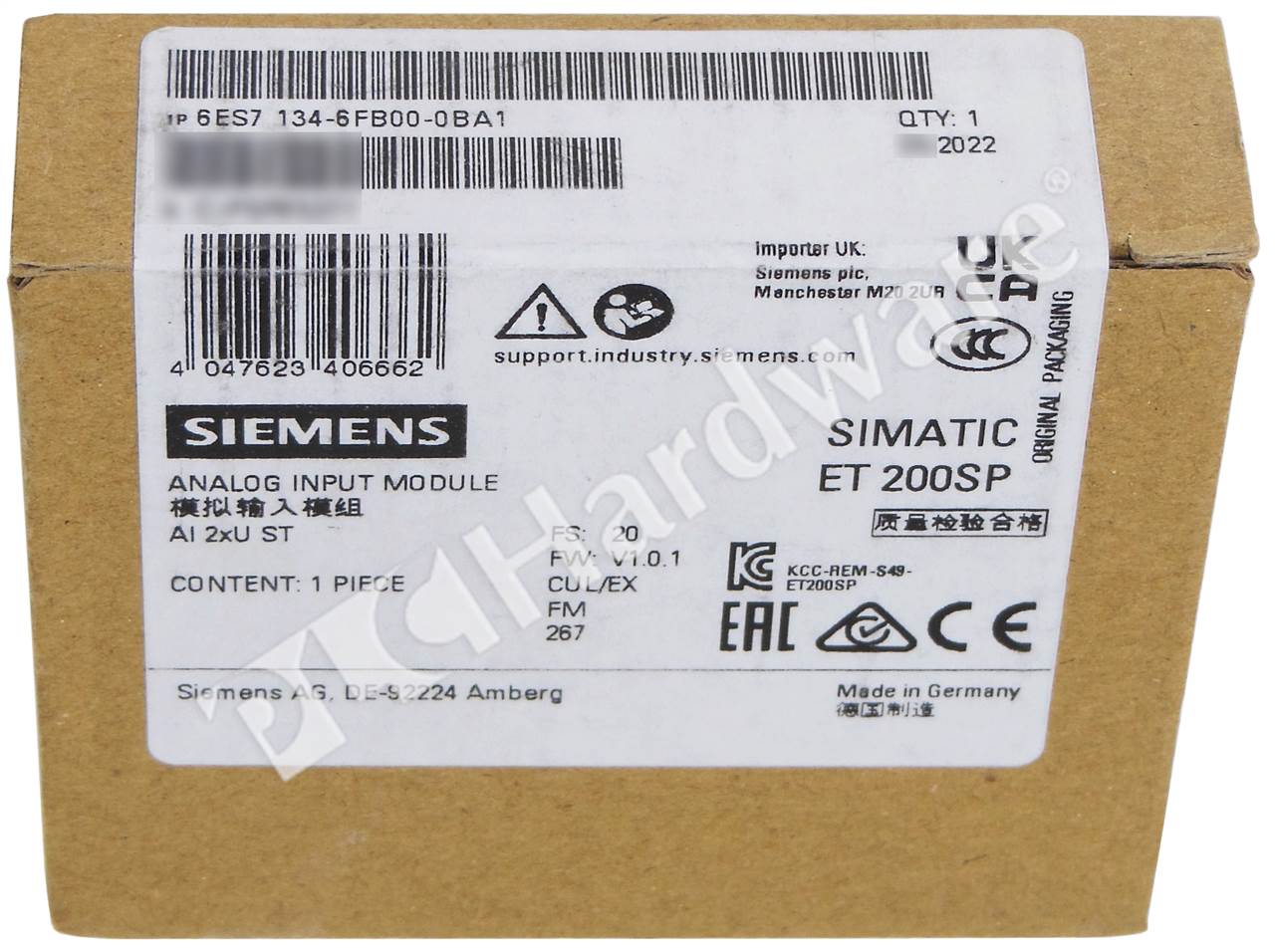 Siemens SIMATIC S7 | 6ES7 134-6FB00-0BA1 | E:21 V1.0.1 | 6ES7134-6FB00