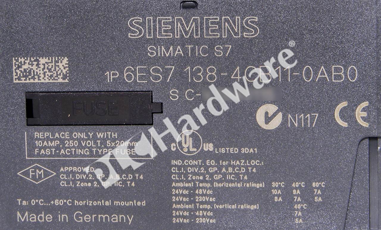 Details about   Siemens Simatic S7 Power Module 6ES7138-4CB11-0AB0-0AB0  data-mtsrclang=en-US href=# onclick=return false; 							show original title 
