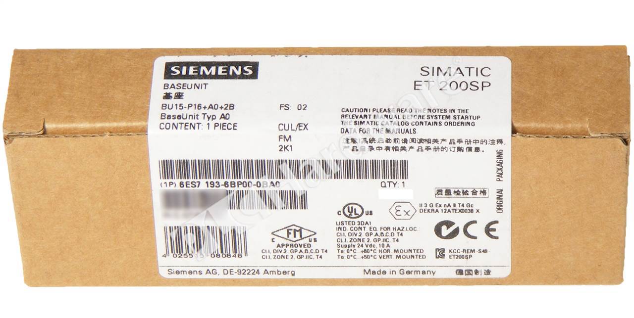 6ES7193-6BP00-0BA0 SIEMENS - Automation module: socket | ET 200SP; push-in; Ch: 0 | Transfer Multisort Elektronik 6ES7193-6BP00-0BA0 SIEMENS - Automation module: socket | ET 200SP; push-in; Ch: 0 | Transfer Multisort Elektronik
