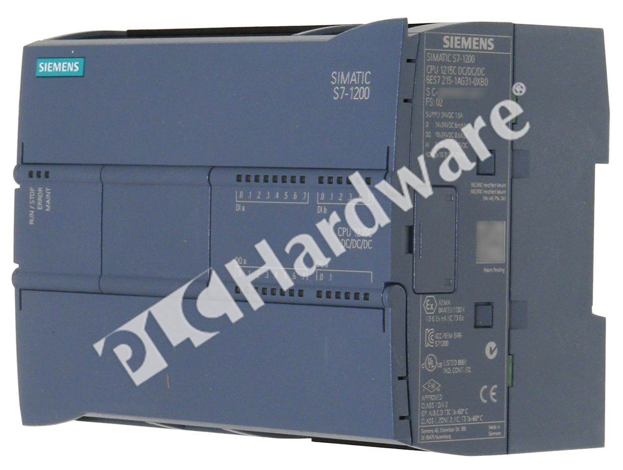 PLC Hardware - Siemens 6ES7215-1AG31-0XB0, Surplus PLCH Pre PLC Hardware - Siemens 6ES7215-1AG31-0XB0, Surplus PLCH Pre