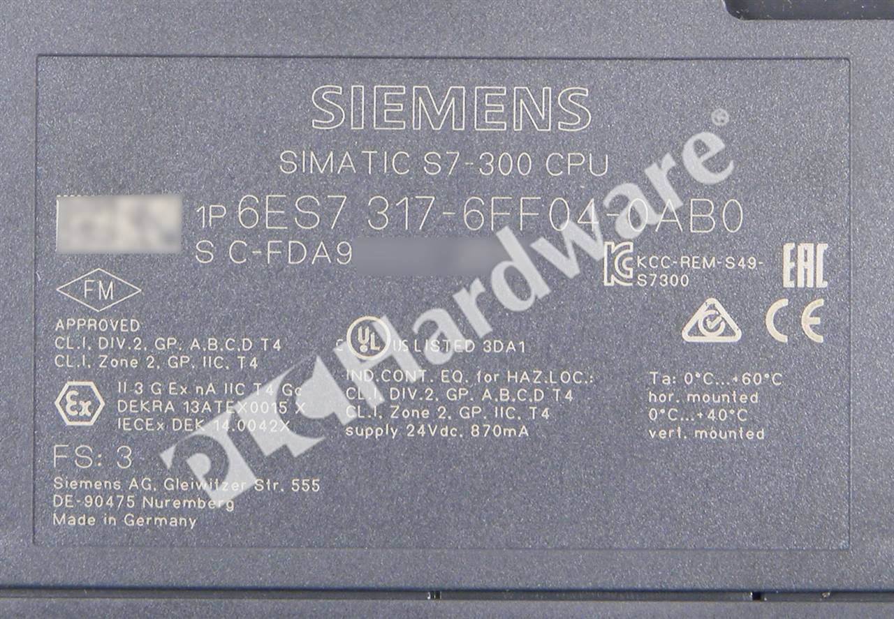 6ES7317-6FF04-0AB0 7