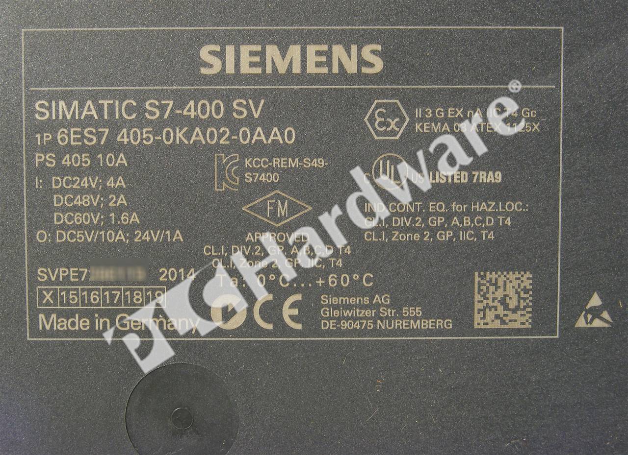 6ES7405-0KA00-0AA0 6ES7 405-0KA00-0AA0 SIMATIC S7 Power Supply, New 