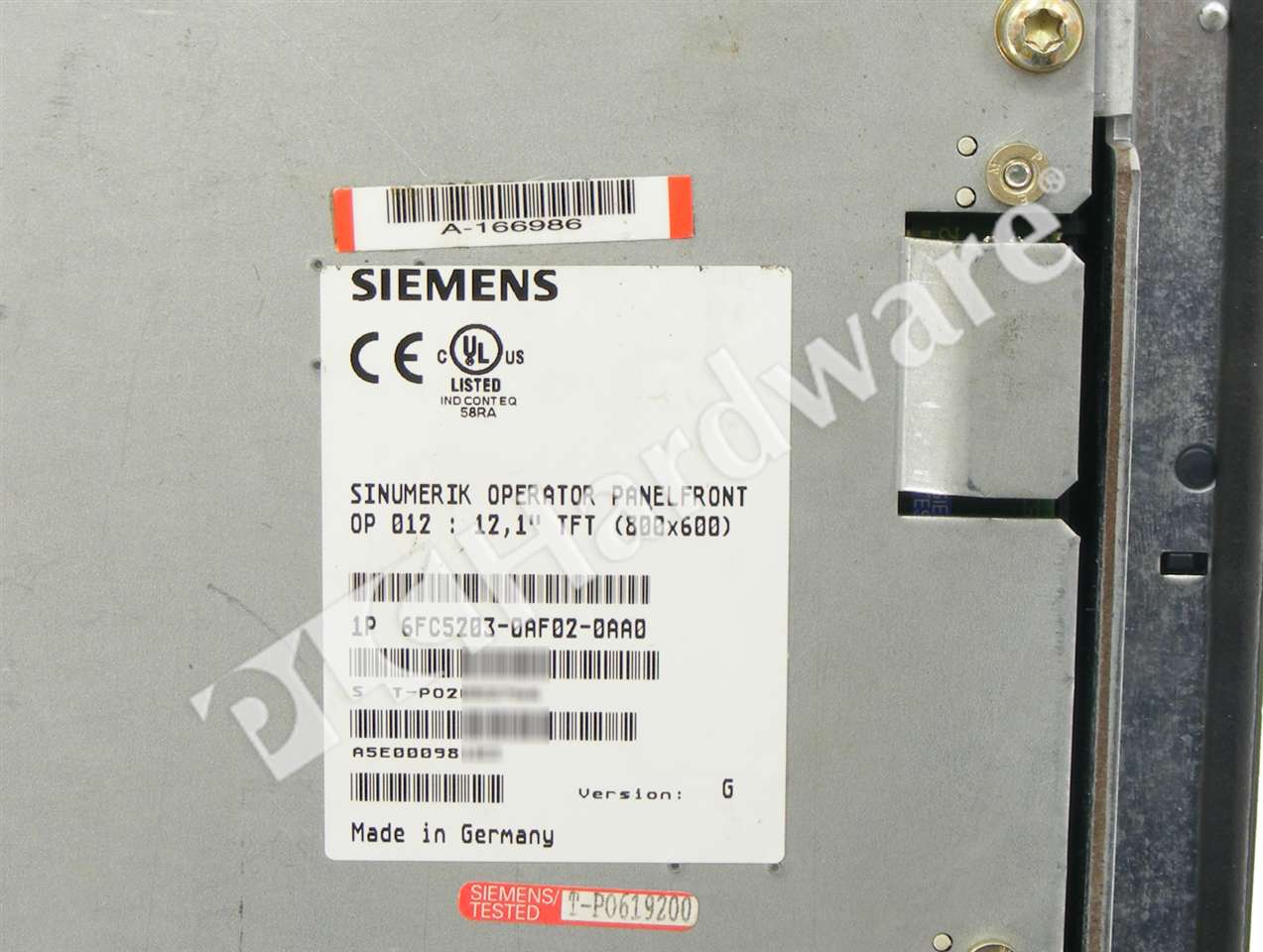 Siemens Sinumerik 12,1" Bedientafelfront OP 012 – 6FC5203-0AF02-0AA0 (gebraucht)