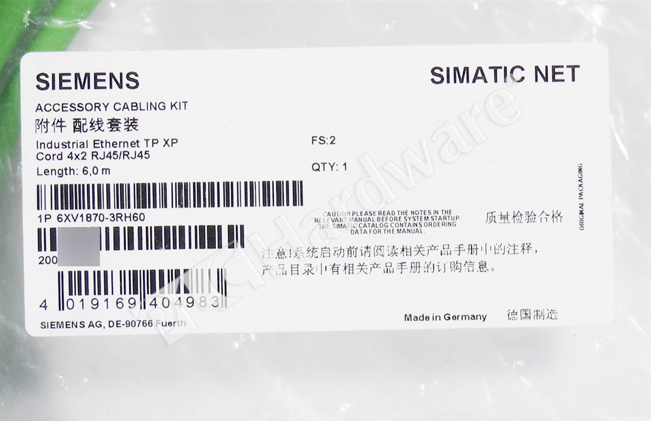 2 Siemens Simatic cable Ethernet 6m 6xv1870-3rh60 e-Stand 5512z 