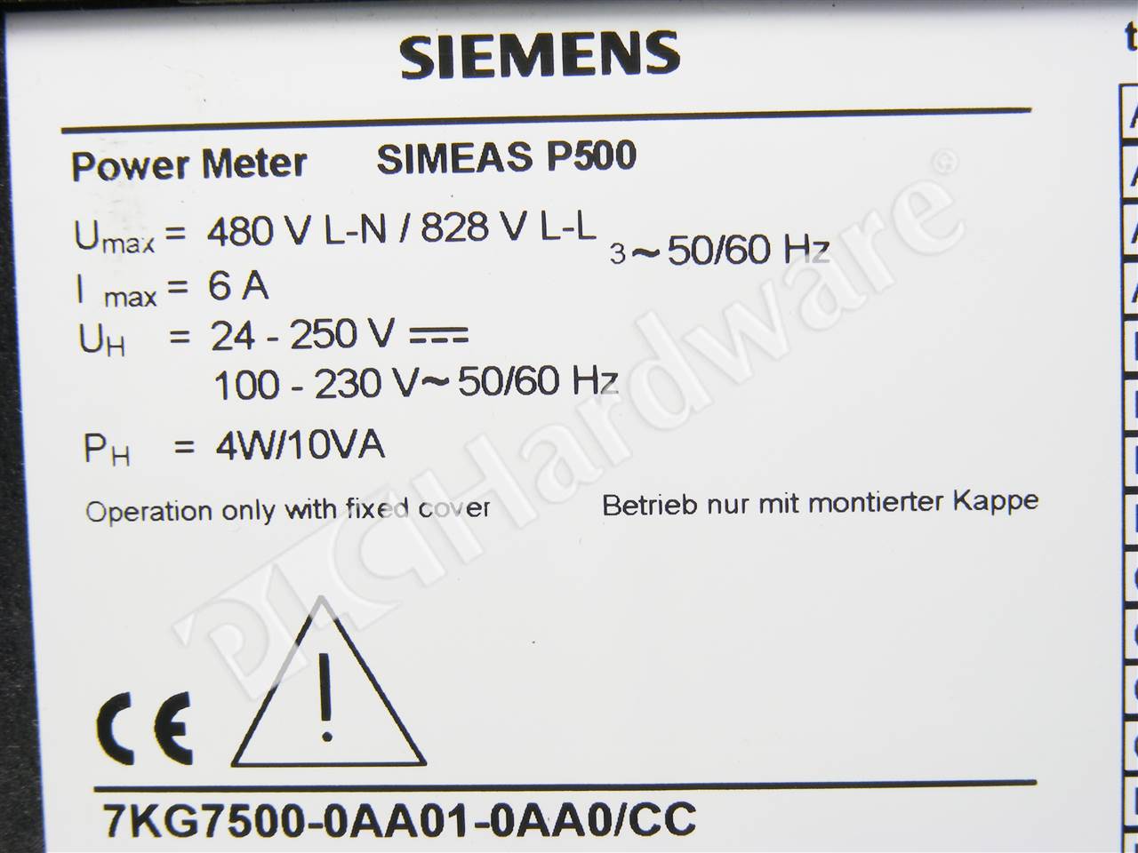 Siemens Simeas P500 7KG7500-0AA01-0AA0 CC Power Meter 